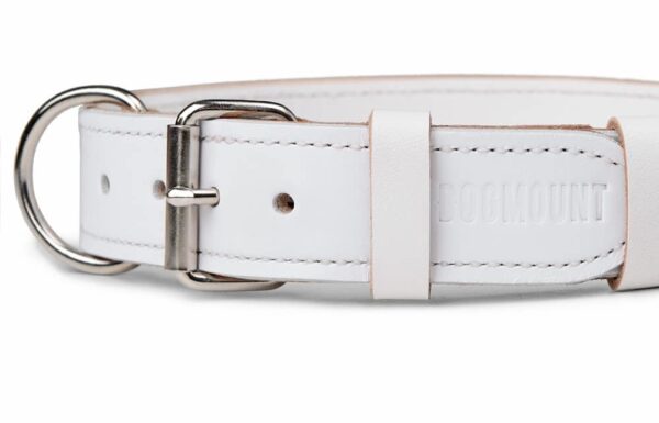 Bílý kožený obojek Uno Bianca - 2b0ee02ecdcdc49a6c2143e3e