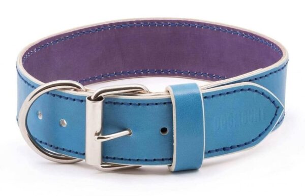 Kožený modrý obojek Uno Ciana