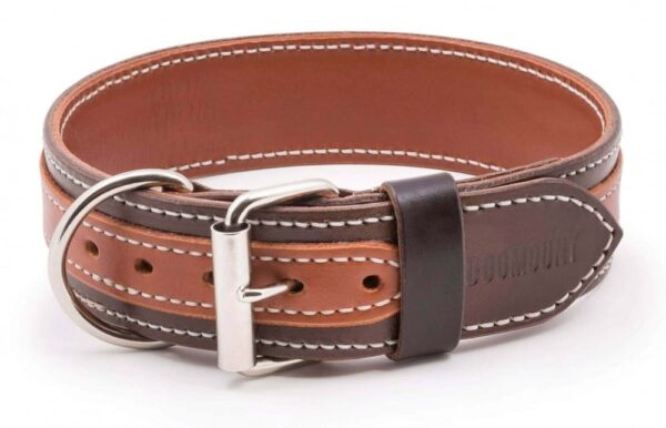 Luxusní kožený obojek Duo Maronero