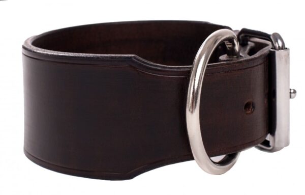 Kožený obojek pro velké psy a obří plemena mahagon - a49de5b7cb16c9ccc2483761a