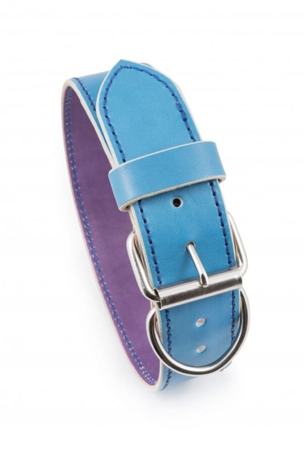 Kožený modrý obojek Uno Ciana - bb9e76f242b299ffc24d15c11