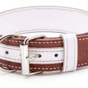 Kožený obojek Duo Biamarone bílo hnědý