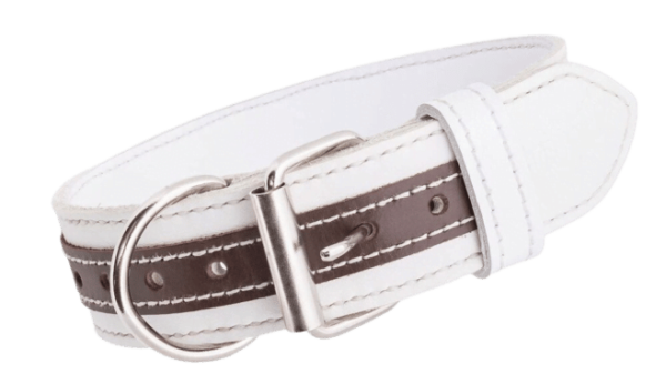 obojek pro psa bílá hnědá