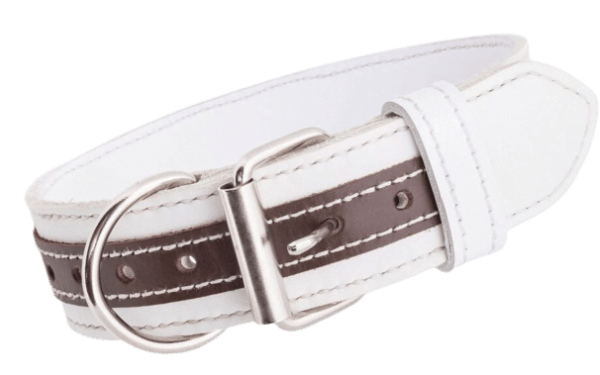 obojek pro psa bílá hnědá