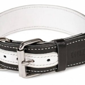 černo bílý kožený obojek