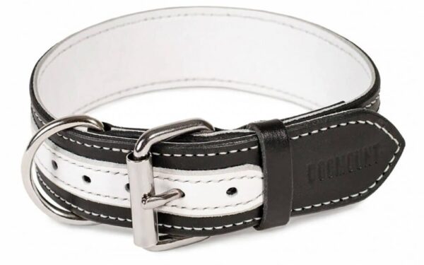 černo bílý kožený obojek