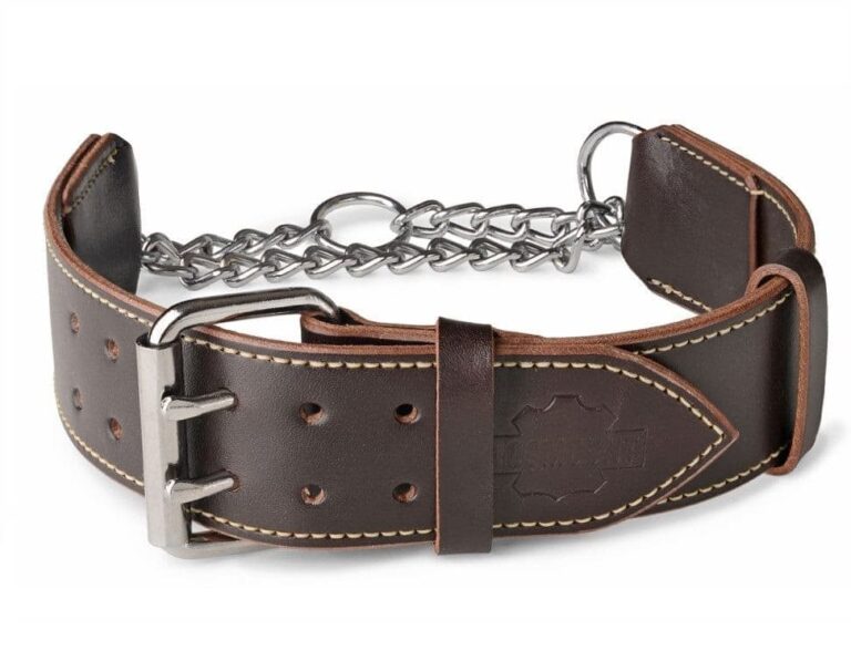 Stahovaci a martingale kožený obojek pro psa