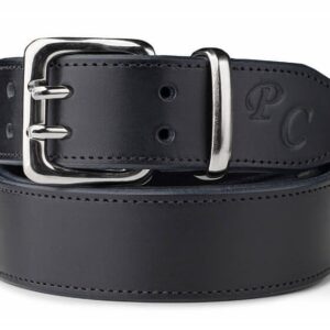 Pánský kožený opasek do kalhot s dvoutrnovou přezkou