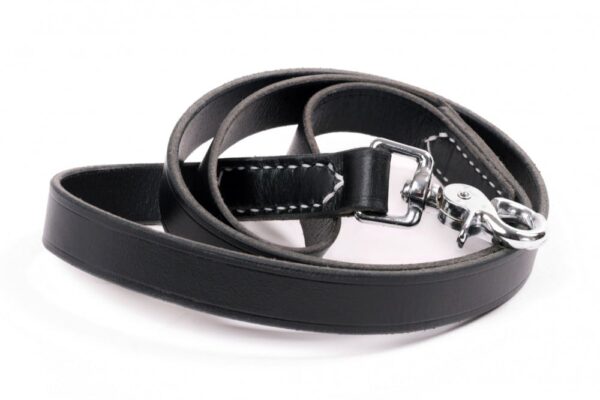 Černé kožené vodítko pro psa ručně prošívané - 2ca181794e31d3ba1170d9c94