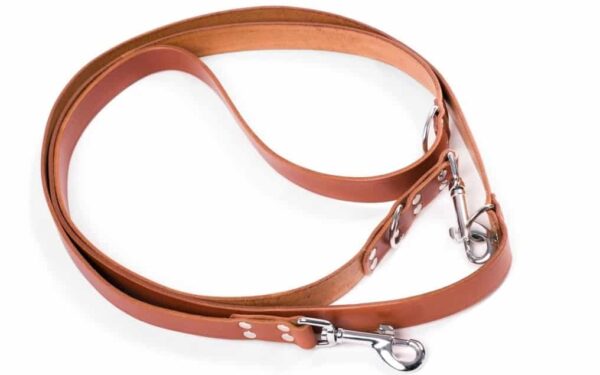 vodítko Přepínací pro psy kožené nýtované