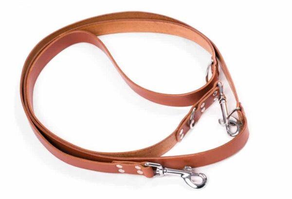vodítko Přepínací pro psy kožené nýtované