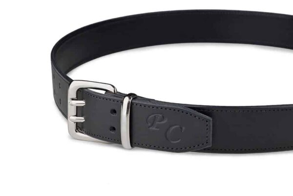 Pánský kožený opasek do kalhot s dvoutrnovou přezkou - cacaae8a30879b10d23791046