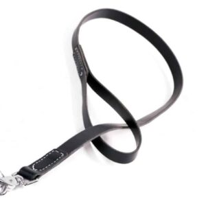 Černé kožené vodítko pro psa s prošíváním 1