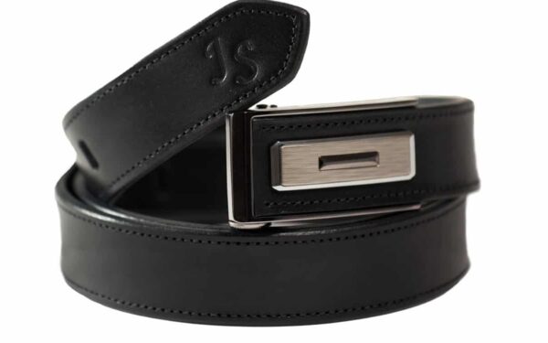 Men's black leather belt