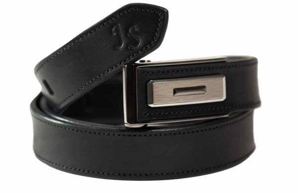 Men's black leather belt