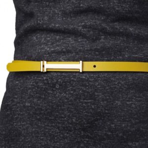 Žlutý dámský kožený pásek