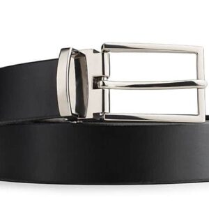 Černý kožený opasek k obleku