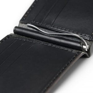 Luxusní černá kožená dolarovka s klipem