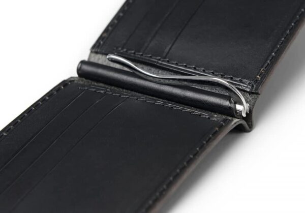 Luxusní černá kožená dolarovka s klipem