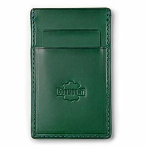 Kožený obal na kreditní karty zelený
