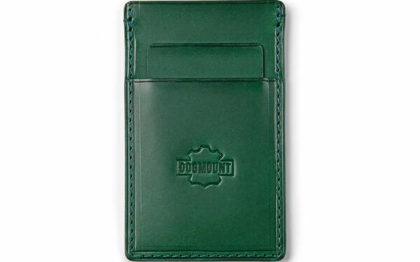 Kožený obal na kreditní karty zelený