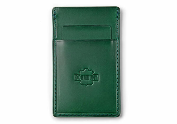 Kožený obal na kreditní karty zelený