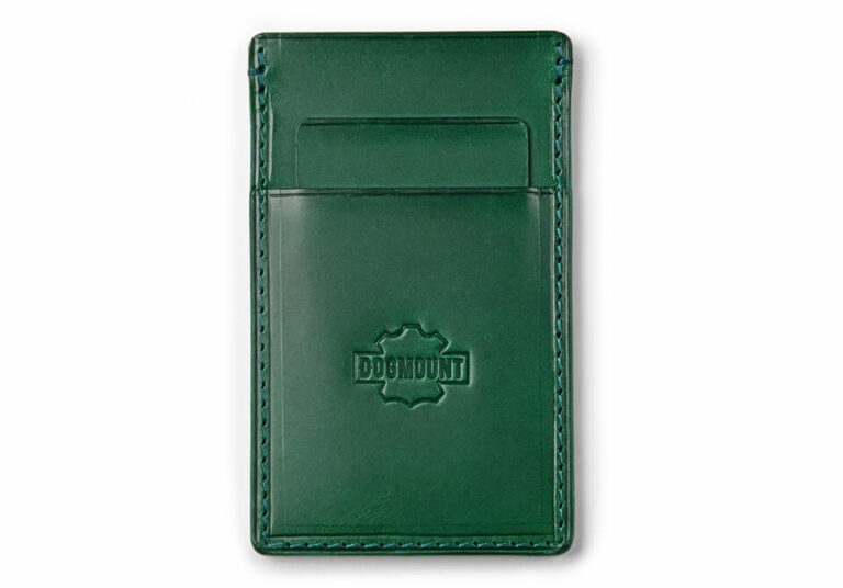 Kožený obal na kreditní karty zelený