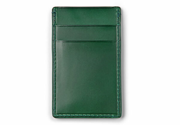 Kožený obal na kreditní karty zelený Virgo - dsc 6615 f