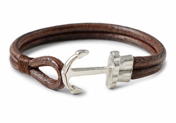 Kožený náramek na ruku Kotva - dsc 6794 mensi