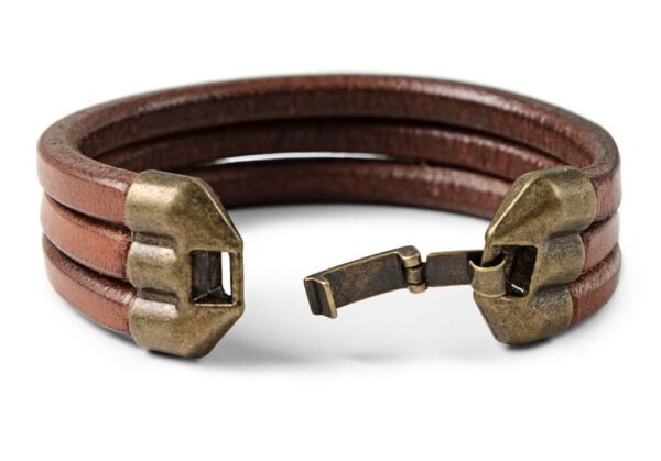 Kožený náramek s mosazným zapínáním - dsc 6797 mensi