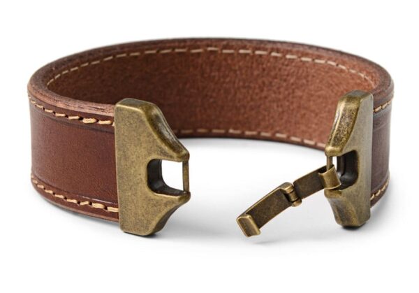 Plochý kožený náramek 25 mm - dsc 6801 mensi