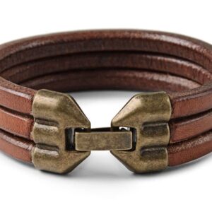 Kožený náramek s mosazným zapínáním