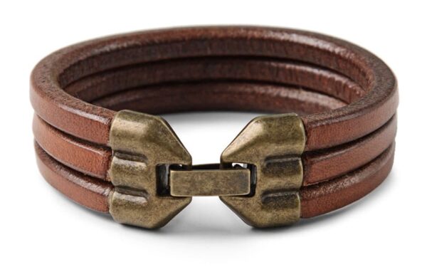 Kožený náramek s mosazným zapínáním