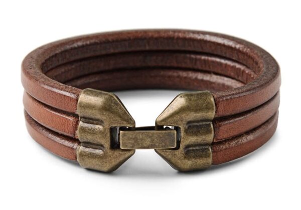 Kožený náramek s mosazným zapínáním