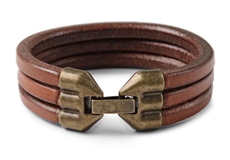 Kožený náramek s mosazným zapínáním