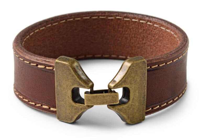 Plochý kožený náramek 25 mm