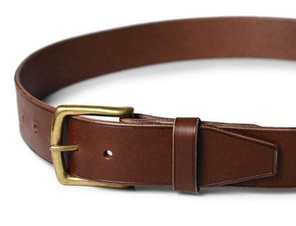 Kožený opasek s mosaznou sponou - dsc 7885
