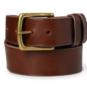 kožený opasek s mosaznou sponou