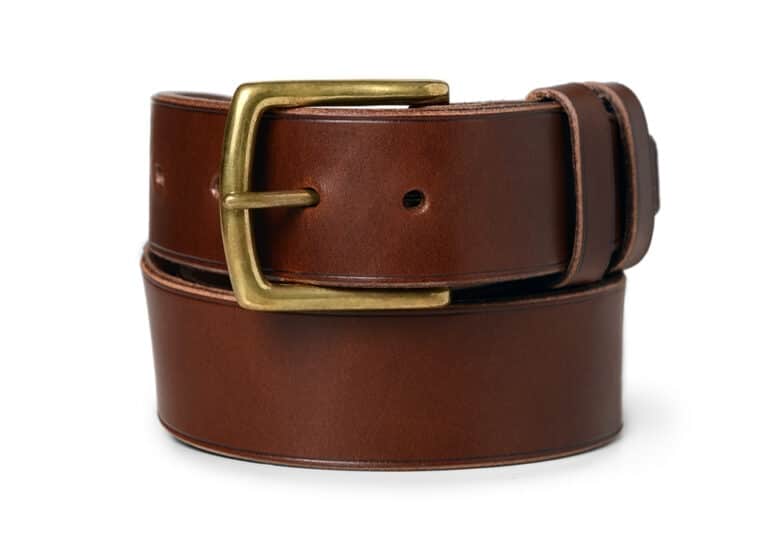 kožený opasek s mosaznou sponou