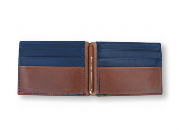 Kožená dolarovka s klipem na bankovky dvoubarevná - kozena dolarovka open