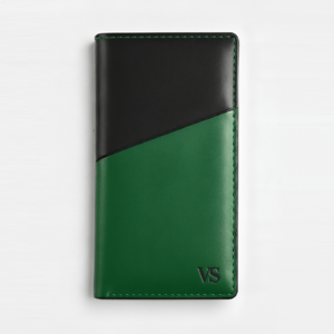 Kožený obal na diář LETHIOR v zeleno černé kombinaci, formát A5